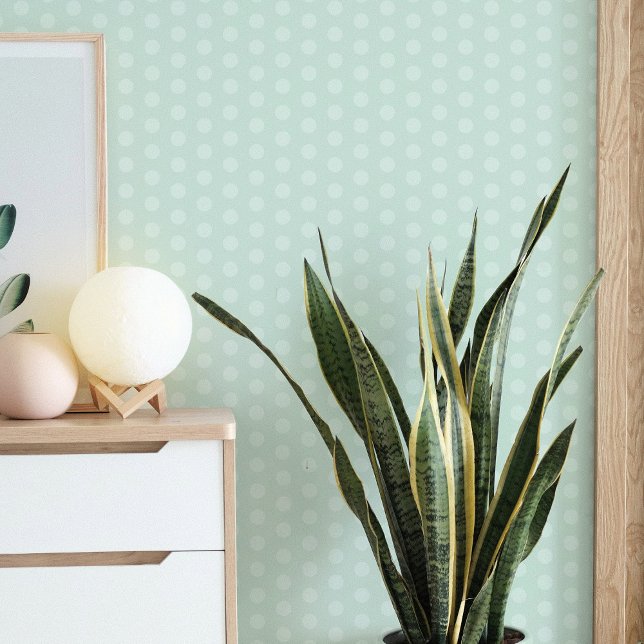 Papier Peint Tender Pastel Mint Green Polkadot (Créateur téléchargé)