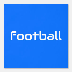 Papier Peint Texte de FOOTBALL blanc moderne sur bleu clair