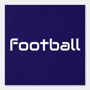 Papier Peint Texte de FOOTBALL blanc moderne sur bleu marine