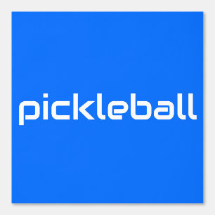 Papier Peint Texte de PICKLEBALL blanc moderne sur bleu vif