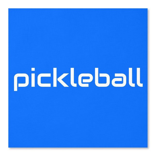 Papier Peint Texte de PICKLEBALL blanc moderne sur bleu vif (Recto)