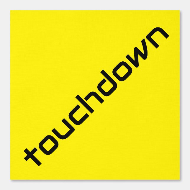 Papier Peint Texte Fun Black Diagonal Touchdown Sur Jaune Clair (Recto)