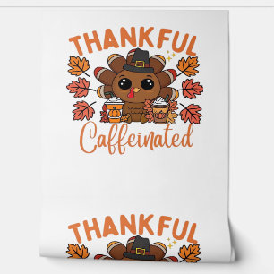 Papier Peint Thankful Et Caffeiné Drôle Thanksgiving Café