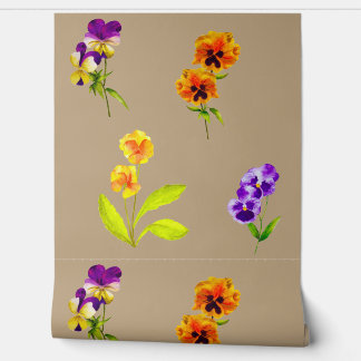 Papier Peint 'The Pansy Party' on a 