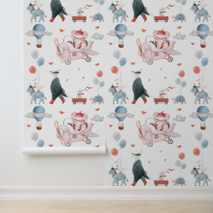 Papier Peint Thème d'animaux de chambre de jeu ou de livre d'hi