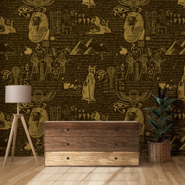 Papier Peint Thème Égypte antique Pyramide Pharaon Symboles Anu (Créateur téléchargé)