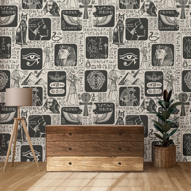 Papier Peint Thème Égypte antique Pyramide Pharaon Symboles Anu (Créateur téléchargé)
