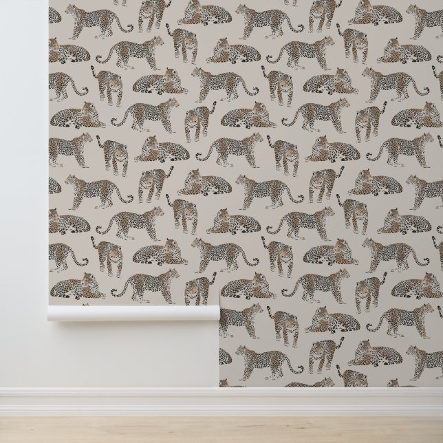 Papier Peint Tiger animal rose moderne (Application)