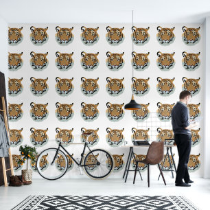 Papier Peint Tigre tête visage animal sauvage tigre
