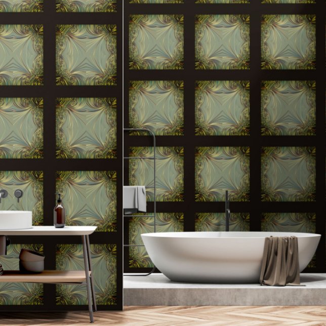 Papier Peint Tissu en étain victorien look abstrait or gris bru (Créateur téléchargé)