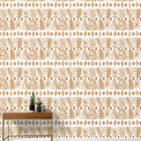 Tissu Mudcloth Tribal Caraïbe : Or et Blanc