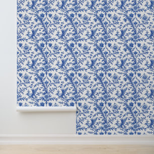Papier Peint Toile bleue aux oiseaux magiques