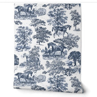 Toile élégante rustique bleu cheval