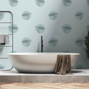 Papier Peint Tortue Motif bleu et vert sous la mer