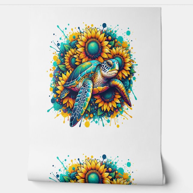 Papier Peint Tortue tournesol (Déroulement)