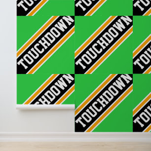 Papier Peint TOUCHDOWN Carrelage Gras Bright Green Grandes Noir