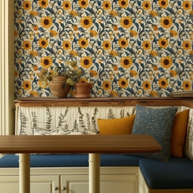 Papier Peint Tournesols vintages 2'x10' (Créateur téléchargé)