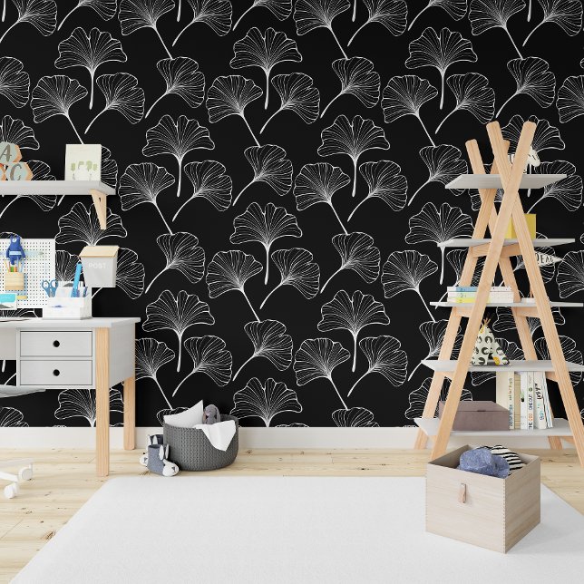 Papier Peint Tout Arrière - plan Boho Ginkgo Biloba Feuilles (Any Background Boho Ginkgo Biloba Leaves Wallpaper)