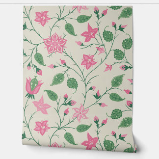 Papier Peint Trailing Floral - Paisley - Bright Pink And Green 