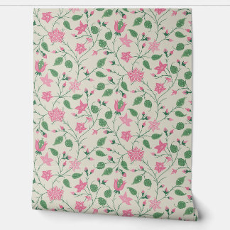 Papier Peint Trailing Floral - Paisley - Bright Pink And Green 