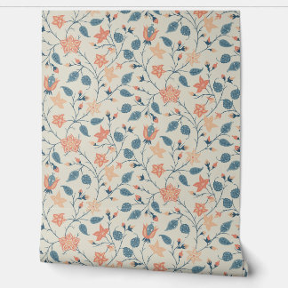 Papier Peint Trailing Floral - Paisley - Peach And Dusty Blue