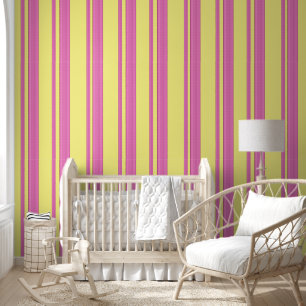Papier Peint trait élégant et élégant rose et jaune