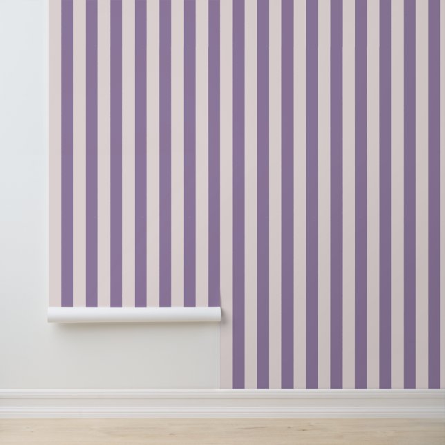 Papier Peint Trendy Regular Stripes en Blush & Violet (Application)