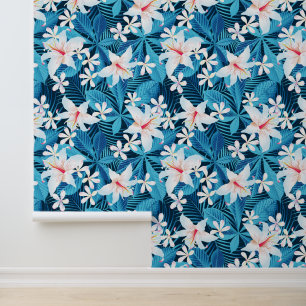 Papier Peint Tropical Hibiscus Floral Pattern 2