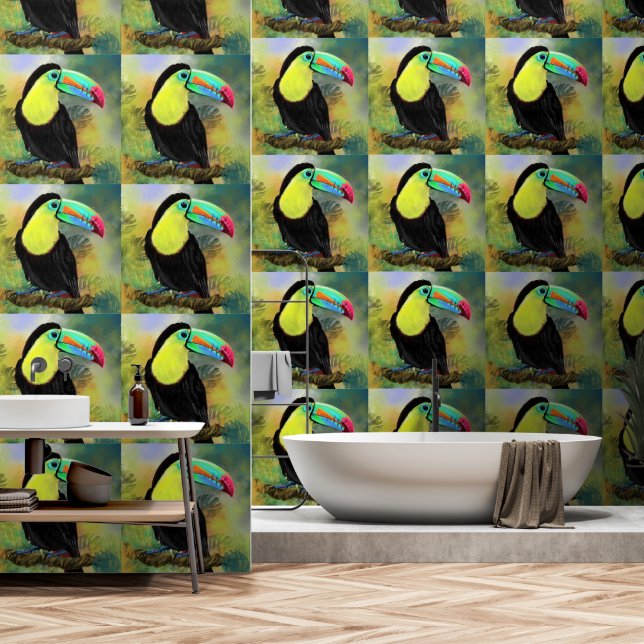 Papier Peint Tropical Toco Toucan (Salle de bain)