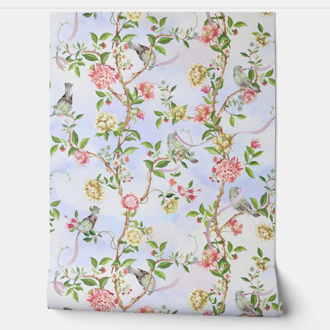 Papier Peint Tropical Vintage Rococo Garden Chinoiserie (Déroulement)