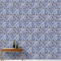 Tuiles portugaises - Azulejo Floral bleu et blanc