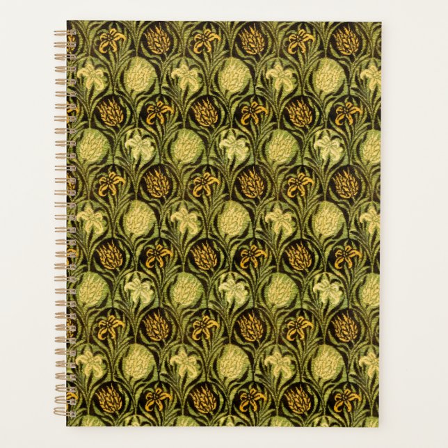 Papier peint Tulipe et Lys vert de William Morris (Devant)