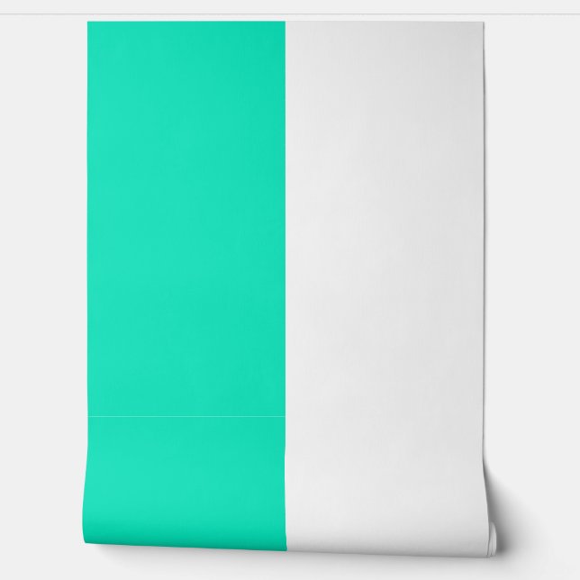 Papier Peint Turquoise Blanc Vertical Big Stripes Motif (Déroulement)