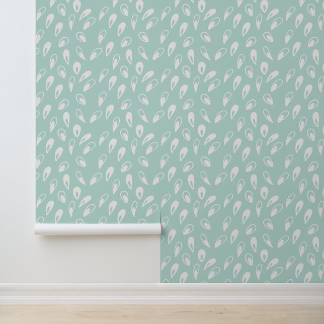 Papier Peint Turquoise vert Abstrait gouttes d'eau Motif fond d (Application)