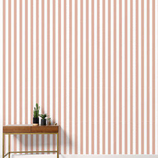 Papier Peint Tuscany Pink And White Stripe Wallpaper 