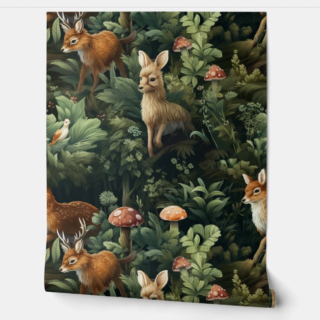 Papier Peint Twilight Forest Friends Botanical (Déroulement)