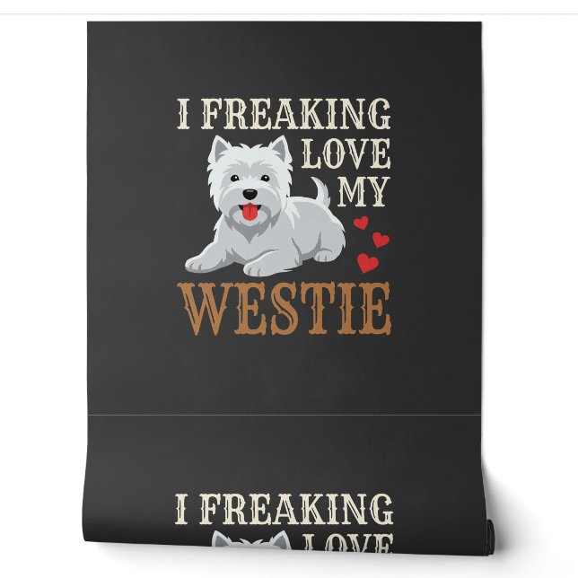 Papier Peint Typographie de l'amour du chien Westie (Déroulement)