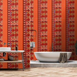 Papier Peint un design d'un motif rouge et or