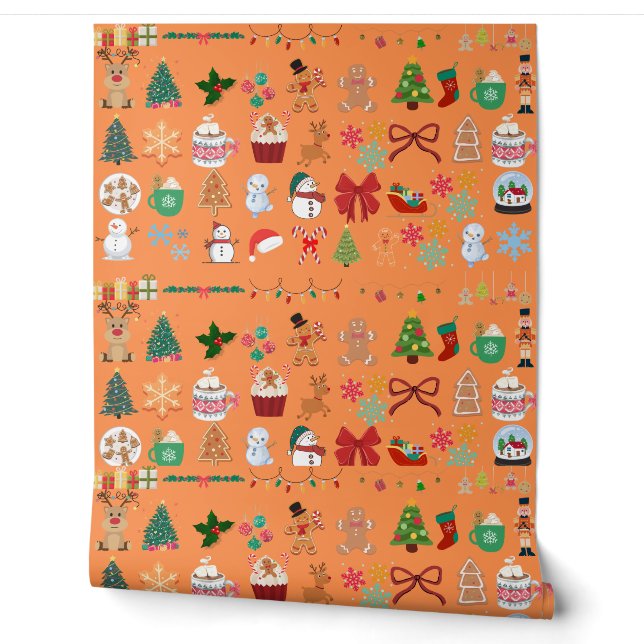 Papier Peint Un fond d'écran de Noël vibrant  (Déroulement)