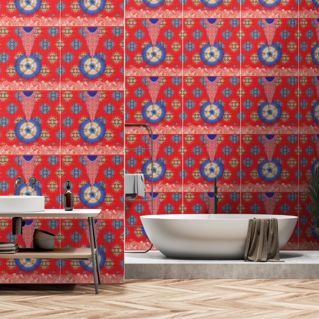 Papier Peint une conception d'un arrière - plan rouge avec un c (Salle de bain)