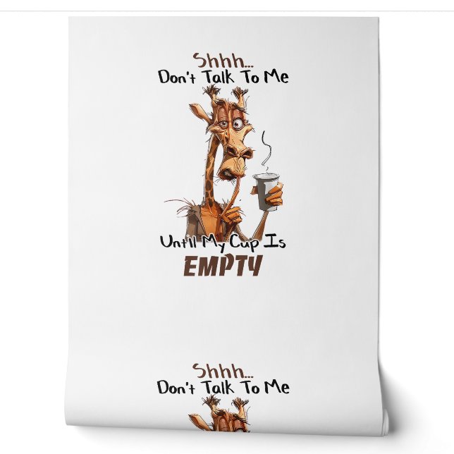 Papier Peint Une Girafe Froide Avec Une Coupe De Café (Déroulement)