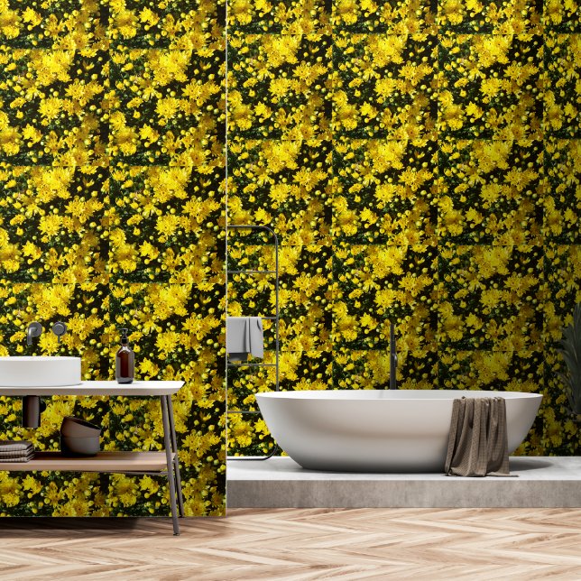 Papier Peint Une multitude de mamans jaunes (Salle de bain)