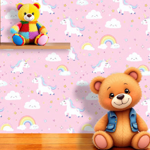 Papier Peint Unicorne arc-en-ciel enchantée