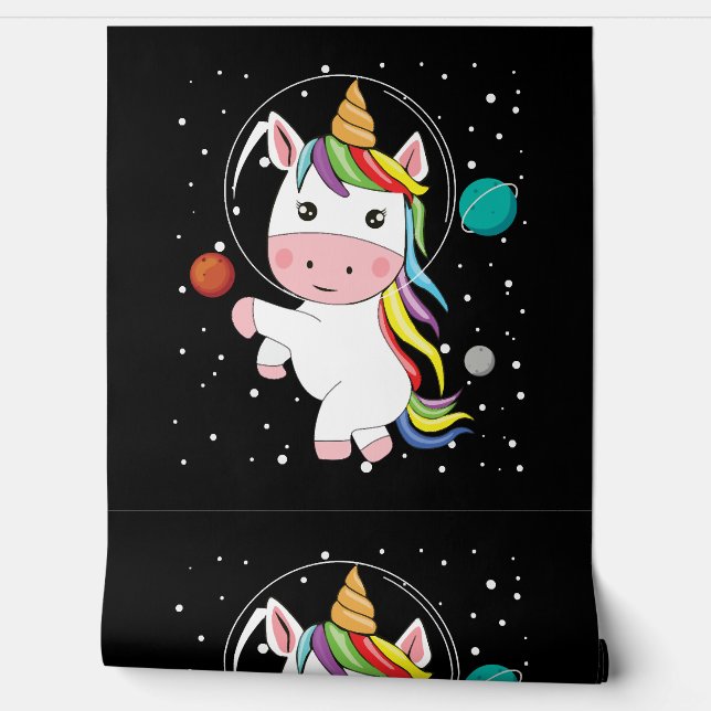 Papier Peint Unicorne Dans L'Espace (Déroulement)