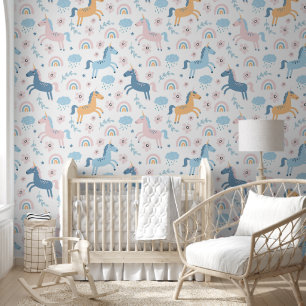 Papier Peint Unicornes et Rainbows Baby Nursery