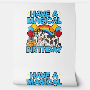 Papier Peint Vache Anniversaire Magique Arc en Ciel
