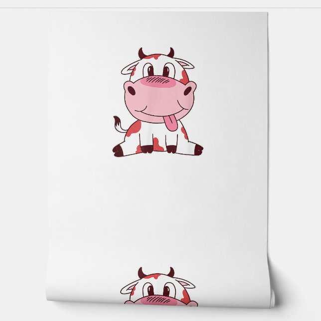Papier Peint Vache de bébé mignonne (Déroulement)