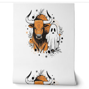 Papier Peint Vache Highland Halloween Mignonne Automne