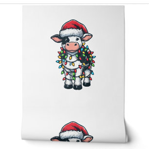 Papier Peint Vache Xmas tenue mignonne Père Noël Vache