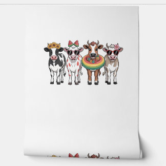 Papier Peint Vaches d'été PNG, Ferme de plage